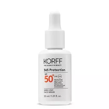Сыворотка для лица Korff 365 Protection SPF 50+ с высокой степенью защиты от солнца, увлажняющая жидкая текстура, подходит для всех типов кожи, 30 мл Korff Sole