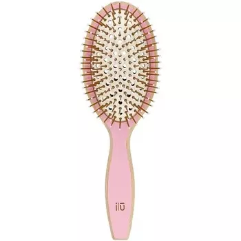 T4B Ilu Bamboom Экологичная бамбуковая расческа для распутывания волос Розовый фламинго овальная форма, Tb Tools For Beauty