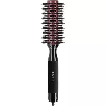 T4B Lussoni круглая деревянная щетка для укладки волос с щетиной кабана и нейлоновыми шпильками 28 мм, черная, Tb Tools For Beauty