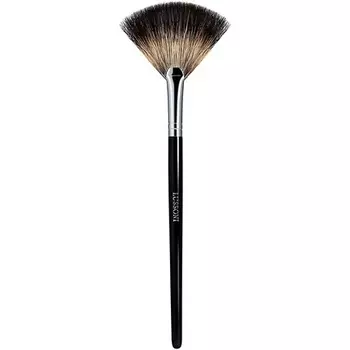 T4B Lussoni Pro 600 Профессиональная кисть для макияжа Веерная кисть с натуральной щетиной для румян и хайлайтера - черный, Tb Tools For Beauty