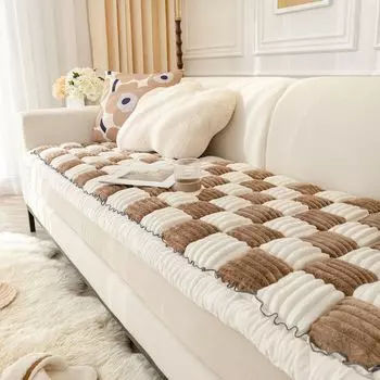 [T] (70*180 см, черный) Фланелевые чехлы для диванов, клетчатые диванные подушки, чехлы для диванов, садовый шикарный хлопковый защитный чехол для дивана, кремовый стиль в клетку, защитные подушки для дивана, подушки для эркера, прикроватные подушки, тат