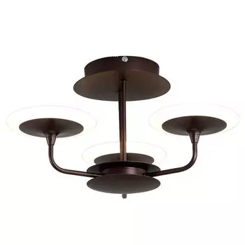 [T] 9230X+3+kf кофейного цвета Дисплей Euroton Светодиодный потолочный светильник Потолочный светильник Светодиодное освещение 9230X с дистанционным управлением Регулируемый цвет/яркость акрилового плафона A+ Светодиодный светильник для гостиной...