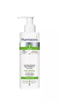 Т, антибактериальный очищающий гель для лица Puri-Sebogel, 190 мл Pharmaceris