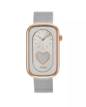 T-Band Club двухцветные аналоговые женские часы с силуэтом сердца Tous, серебряный