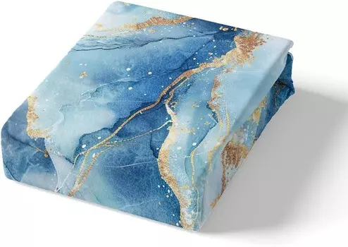 [T] Белый Синий Мраморный Одеяло для Девочек Женщин Золотой Блеск Каменной Текстуры Окрашенный Комплект Постельного Белья Абстрактное Искусство Пододеяльник Дети Мальчики Девчачий Роскошный Яркий Красочный Постельный Комплект Декор Комнаты Твин...