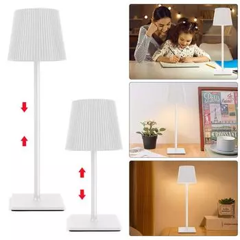 [T] Беспроводная настольная лампа 7Magic, светодиодная настольная лампа, настольная лампа с сенсорным аккумулятором и регулируемой яркостью, беспроводная зарядная станция с USB, настольная лампа теплого белого цвета, водонепроницаемость IP54, бе...