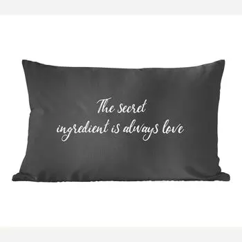 [T] Декоративная подушка MuchoWow, диванная подушка, декоративная подушка для гостиной, 60 x 40 см, цитаты - любовь - кулинария - секретный ингредиент всегда любовь - пословицы - чехлы для подушек - декоративные чехлы для подушек - декоративные...