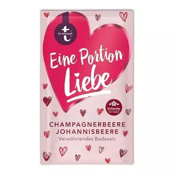 T: Добавка для ванны «Порция любви» — мелкие кристаллы порошка с ягодами шампанского и черной смородиной, Tetesept