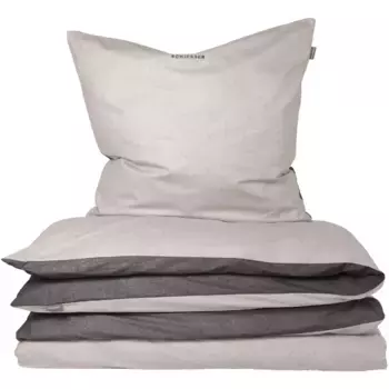 [T] Двустороннее постельное белье Schiesser "Doubleface", (2 шт.), с вышивкой логотипа на наволочке, в охлаждающем качестве Renforc и согревающем фланелевом качестве (фланель) из 100% хлопка, постельное белье и наволочка на молнии, экологически...