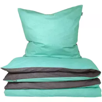 [T] Двустороннее постельное белье Schiesser "Doubleface", (2 шт.), с вышивкой логотипа на наволочке, в охлаждающем качестве Renforc и согревающем фланелевом качестве (фланель) из 100% хлопка, постельное белье и наволочка на молнии, экологически...