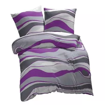 [T] ETREA постельное белье из микрофибры 140х200см + 70х90см - всесезонное постельное белье пододеяльник New Alto - комплект постельного белья с подушкой 140х200см пододеяльник + 70х90см наволочка микрофибра - Цвет зеленый - сливовый Etrea Him...