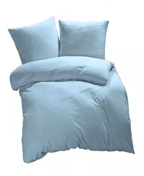 [T] ETREA постельное белье из микрофибры 140х200см + 65х65см - всесезонное постельное белье, пододеяльник однотонный - комплект постельного белья с подушкой 140х200см, пододеяльник + 65х65см, наволочка из микрофибры, зеленый - голубой Etrea Hi...