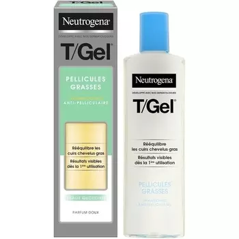 T/Gel Шампунь для жирных волос 250 мл для ежедневного использования против перхоти с салициловой кислотой и пироктон оламином Neutrogena