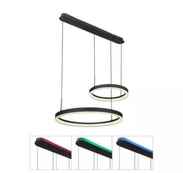 [T] Globo Lighting подвесной светильник металлический черный матовый, металл золотого цвета, алюминий черный матовый, акрил опал, сатинированная отделка, кабель ПВХ черный, регулировка яркости, несколько уровней с помощью настенного выключателя,...