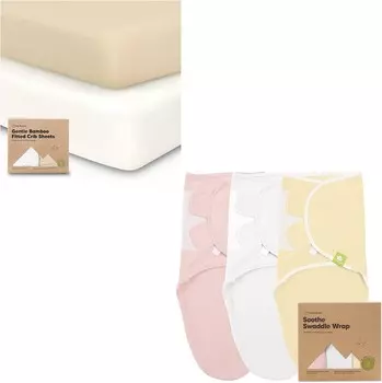 [T] Kea 2 упаковки простыней для детской кроватки для мальчиков и девочек и 3 упаковки органических детских пеленальных мешков для сна - Простыня для кроватки из джерси - Пеленальная сумка для новорожденных - Органические детские пеленальные меш...