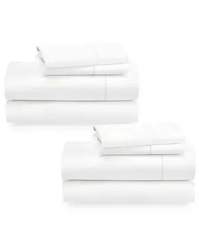 [T] Комплект из 2 простыней размера «queen-size» — плотность нитей 400, 100 % хлопковый сатин — очень мягкие, дышащие и охлаждающие простыни, устойчивые к морщинам 2 комплекта простыней с глубокими карманами — цвета слоновой кости California Des...