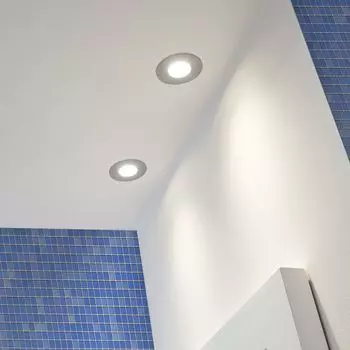 [T] Комплект из 3 встраиваемых светодиодных точечных светильников RGB IP65 GU10 из нержавеющей стали / матового серебра со светодиодом 3 Вт от LEDANDO - 11 цветов + теплый белый - вкл. пульт дистанционного управления - с регулируемой яркостью - круглый -