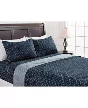 [T] Комплект постельного белья королевского размера премиум-класса в винтажном стиле с ботаническим принтом и принтом в виде птиц — 1 плоская простыня 1 простыня на резинке 1 наволочка — ультрамягкие роскошные простыни из микрофибры из 3 предмет...