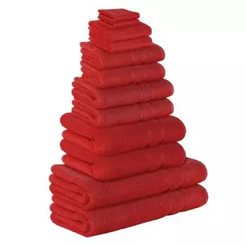 Набор из 12 предметов: махровая ткань премиум-класса нежно-розового цвета плотностью 500 г/м из 100 % хлопка Stickandshine