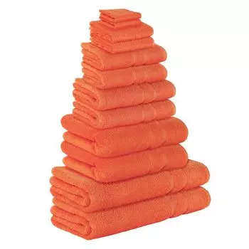 Набор из 12 предметов: махровая ткань премиум-класса персикового цвета плотностью 500 г/м из 100 % хлопка Stickandshine