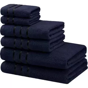 [T] Набор полотенец Bruno Banani "Clement, полотенца для душа, полотенца для рук, мыльные полотенца", (набор, 6 шт., 2 полотенца для душа (70х140см) - 2 полотенца для рук (50х100см) - 2 мыльных полотенца (30х30см), с нежно блестящей полосатой ка...