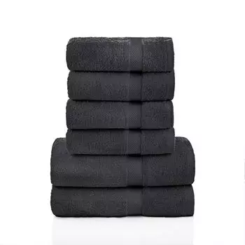 Набор полотенец для рук ETREA, 6 шт. - Carli Black - махровая ткань 500 г/м