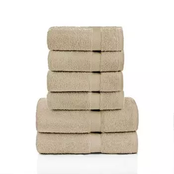 Набор полотенец для рук ETREA, 6 шт. - Carli Taupe - махровая ткань 500 г/м