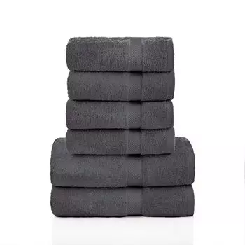 Набор полотенец для рук ETREA, 6 шт. - Carli Graphite & Grey - Махровая ткань