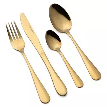 [T] Набор столовых приборов FLORINA из нержавеющей стали 16 предметов на 4 персоны I Набор столовых приборов FORTE I полный набор вилка нож столовая ложка чайная ложка I набор столовых приборов I набор столовых приборов I можно мыть в посудомоеч...