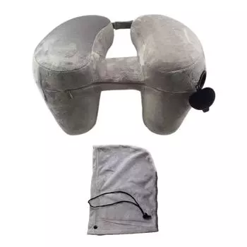[T] Надувная подушка для шеи с запатентованным клапаном, место для хранения телефона, портативная мягкая подушка H-образной формы, защита для шеи, сплошной цвет, подушка для путешествий в самолете, подушка для поддержки шеи для автомобиля, дорож...