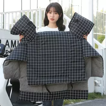 [T] Одеяло на лобовое стекло электромобиля Kuang-Chi, зимнее плюс бархатное утолщенное ветрозащитное покрытие для небольшого аккумулятора автомобиля для женщин, морозостойкое весенне-осеннее водонепроницаемое лобовое стекло, двойные ветрозащитны...