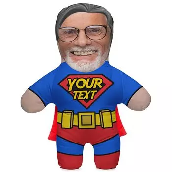 [T] Подарочная подушка ко Дню дедушки с вашей собственной фотографией Персонализированный забавный фото-подарок с принтом вашего собственного лица Подушка с фотографией высотой 45 см на день рождения с мотивом на день рождения Супер дедушка Деду...