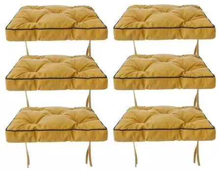 [T] Подушка для стула для столовой SC, Мягкая подушка для стула для гостиной, Подушка для садового стула, Подушка для удобного сиденья, Подушка для садового стула, Подушка для внутреннего/наружного использования — 6 квадратных подушек 40 x 40 см...