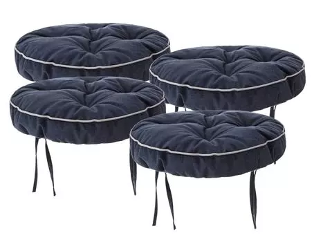 [T] Подушка для стула для столовой SC, мягкая подушка для стула для гостиной Подушка для садового стула, подушка для удобного сиденья, подушка для садового стула, подушка для внутреннего/наружного использования — 4 круглые подушки 38 см — темно-...