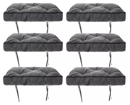 [T] Подушка для стула для столовой SC, мягкая подушка для стула для гостиной Подушка для садового стула, подушка для удобного сиденья, подушка для садового стула, подушка для внутреннего/наружного использования — 6 квадратных подушек 40x40 см —...