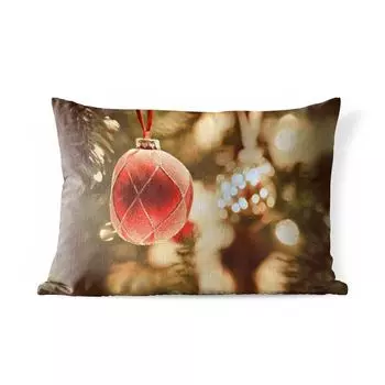[T] Подушка для улицы MuchoWow - Декоративные рождественские украшения возле рождественской елки крупным планом - 60x40 см - Устойчивость к атмосферным воздействиям - Подушки для отдыха - Чехлы для подушек - Декоративные чехлы для подушек - Деко...