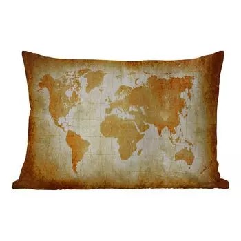[T] Подушка для улицы MuchoWow - Карта мира - Папирус - Коричневый - Дети - Мальчики - Девочки - 60x40 см - Устойчивость к атмосферным воздействиям - Подушка для отдыха - Чехлы для подушек - Декоративные чехлы для подушек - Декоративные чехлы дл...