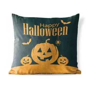 [T] Подушка для улицы MuchoWow - Счастливый Хэллоуин в окружении летучих мышей и тыкв на иллюстрации - 60x60 см - Устойчивость к атмосферным воздействиям - Подушки для отдыха - Чехлы для подушек - Декоративные чехлы для подушек - Декоративные че...