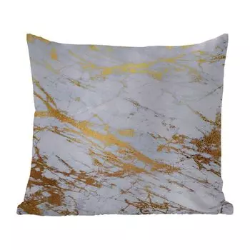 [T] Подушка MuchoWow для улицы - Мрамор - Золото - Белый - Роскошь - Под мрамор - Блеск - 60x60 см - Устойчивость к атмосферным воздействиям - Подушка для отдыха - Чехлы для подушек - Декоративные чехлы для подушек - Декоративные чехлы для подуш...