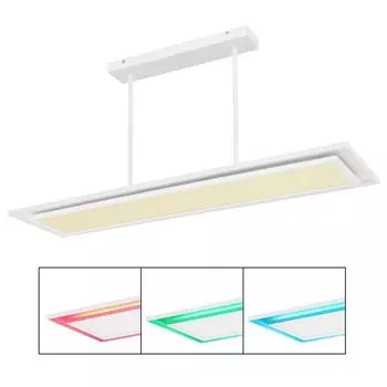 [T] Подвесной светильник Globo Lighting, белый металл, белый акрил, с регулируемой яркостью, переключатель цвета, возможность фиксации цвета, переключатель цвета RGB, возможность фиксации цветов RGB, функция памяти, ночник, пульт дистанционного...