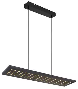 [T] Подвесной светильник Globo Lighting, черный матовый металл, черное дерево, функция памяти, множество светодиодных точек, 3 уровня с помощью настенного выключателя, ДxШxВ: 800x200x1200 мм, вкл. светодиод 40 Вт, 230 В, источник 3200 лм, выходн...