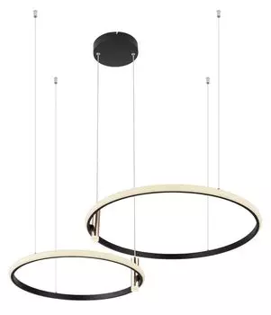 [T] Подвесной светильник Globo Lighting металл черный матовый, алюминий черный матовый, металл золотого цвета, акрил опал, кабель ПВХ прозрачный, диммируемый, несколько уровней с помощью настенного выключателя, фиксация цветов, функция памяти, н...