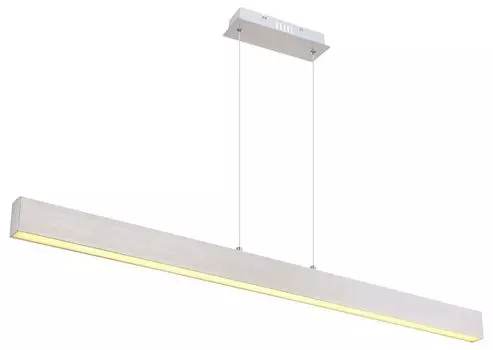 [T] Подвесной светильник Globo Lighting металлический матовый никель, пластик опал, белый, несколько уровней с помощью настенного переключателя, функция памяти, высота может быть уменьшена, переключение 100% - 40% - 12%, ДxШxВ: 1210x80x1200 мм,...