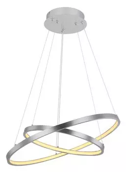 [T] Подвесной светильник Globo Lighting металлический матовый никель, металл матовый никель, опаловый пластик, регулировка яркости, функция памяти, высота может быть уменьшена, плавная регулировка яркости с помощью настенного выключателя, : 510...