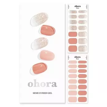 [T] Полуотвердевшие гелевые полоски для ногтей ohora N Lovesome — работают с любыми лампами для ногтей салонного качества, долговечны, легко наносятся и удаляются, в комплект входят 2 подготовительные подушечки, пилочка для ногтей и деревянная п...
