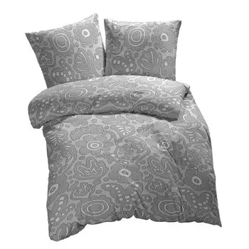 [T] Постельное белье ETREA из микрофибры 140х200см + 70х90см - всесезонное постельное белье, пододеяльник Апрель - Комплект постельного белья с подушкой 140х200см, пододеяльник + 70х90см, наволочка из микрофибры - Цвет: Зеленый - Серебристый Et...