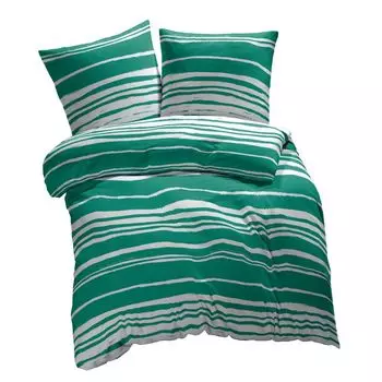 [T] Постельное белье ETREA из микрофибры 135х200см + 80х80см - всесезонное постельное белье пододеяльник Carola Stripes - комплект постельного белья с подушкой 135х200см пододеяльник + 80х80см наволочка из микрофибры зеленого - опалового цвета Etrea Hi