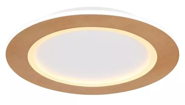 [T] Потолочный светильник Globo Lighting, белый металл, имитация дерева, акрил опал, : 400 мм, высота: 50 мм, вкл. светодиод 30 Вт, 230 В, источник 4230 лм, выходная мощность 1690 лм, CCT 2700-6500K, дополнительные данные: внутренние светодиоды...