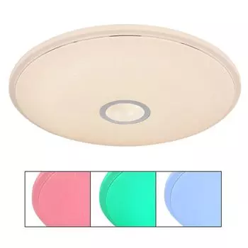 [T] Потолочный светильник Globo Lighting, белый металл, блестки акрилового опала, хромированное кольцо, регулировка яркости, смена цвета, фиксация цвета, смена цвета RGB, фиксация цветов RGB, SmartLight, приложение, функция памяти, ночник, тайме...
