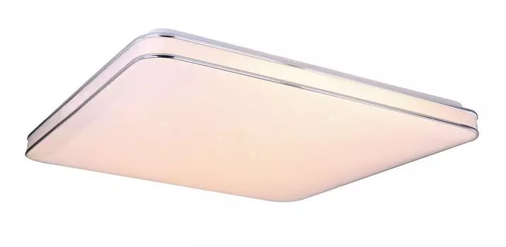 [T] Потолочный светильник Globo Lighting, белый металл, акрил опаловый блеск, хромированное кольцо, регулировка яркости, возможность фиксации цвета, SmartLight, приложение, функция памяти, ночник, пульт дистанционного управления, батарейка в комплекте 2x